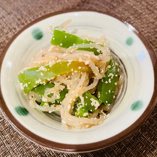 ピーマンと糸こんにゃく明太子炒め